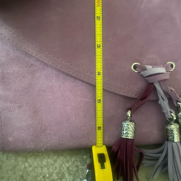 White House Black Market suede lavender clutch. - Picture 4 of 4